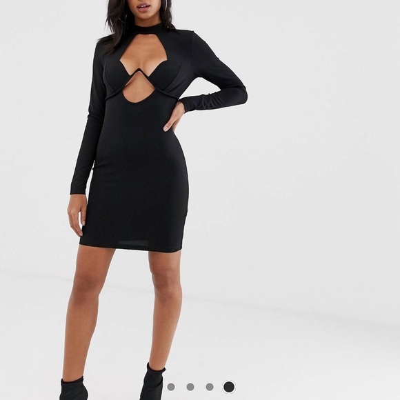 ASOS Dresses & Skirts - Asos Long Sleeve Exposed Underwire CutOut Mini